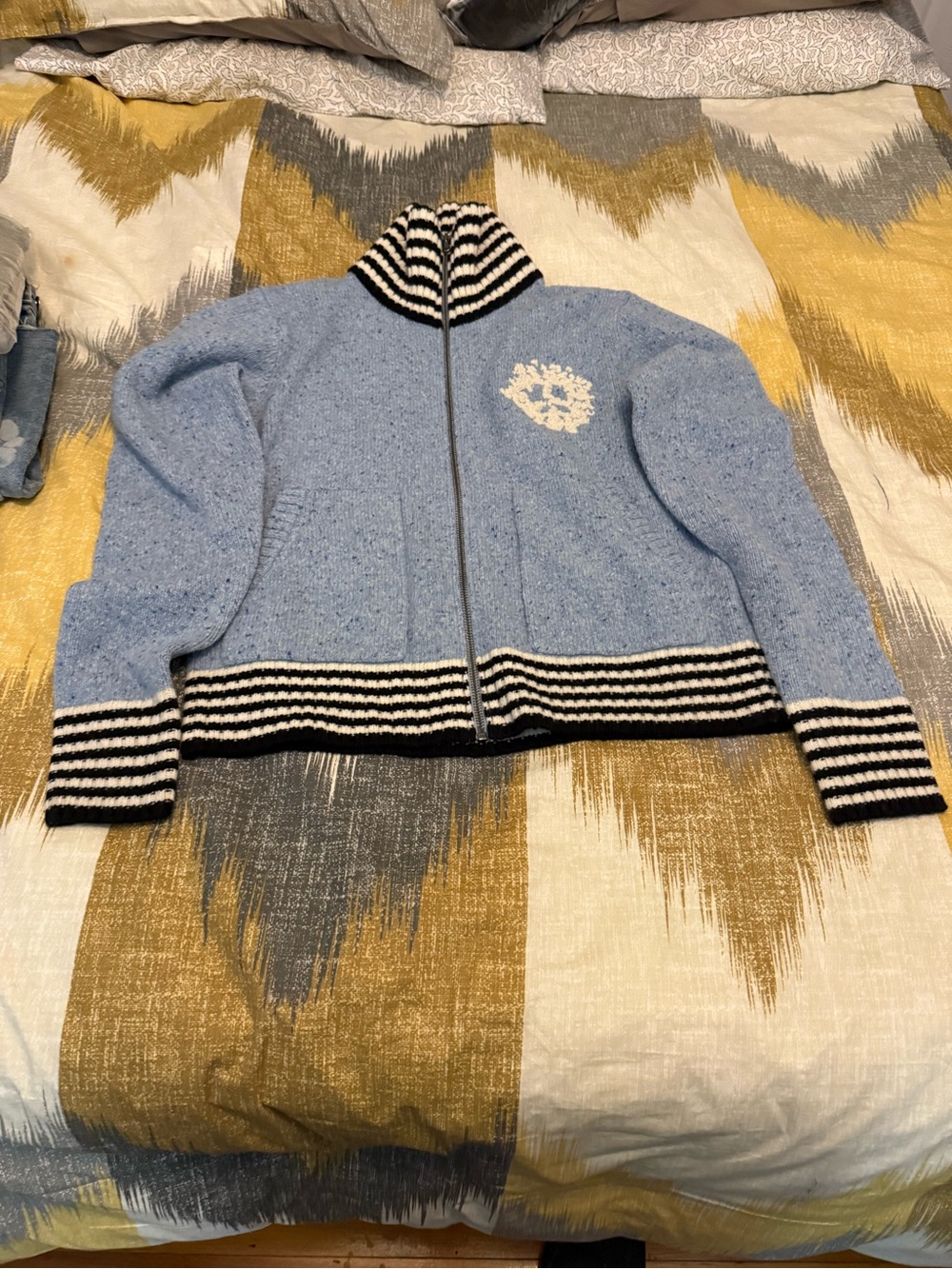 Denim Tears University Light Blue Zip Up Sweater Size M